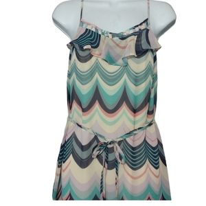 Multi-Colored Pastel Lauren Conrad Summer Dress w/ Spaghetti Straps sz 2